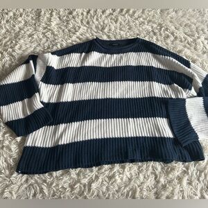 Striped Navy and White Sweater woman’s XL